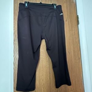 Black workout capris pants - slick feel - super comfy